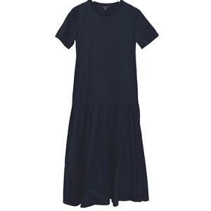 COS Collection Shirt Tiered Midi Dress Black Cotton Casual Minimalist  Size XS